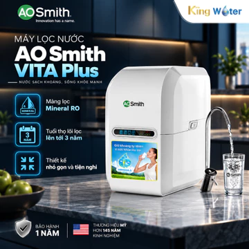 [Giá Tại Kho] Máy Lọc Nước AO Smith Vita Plus, Lõi RO Giữ Khoáng, Âm Tủ, 5 Lõi Uống Trực Tiếp