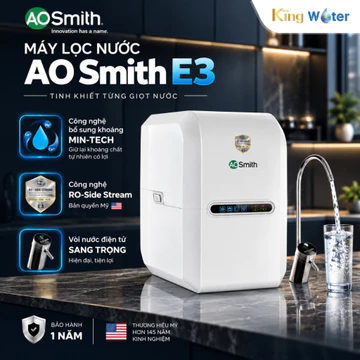 Máy Lọc Nước AO Smith E3 - Công Nghệ RO Side Stream, Vòi Điện Tử, Bổ Sung Lõi Khoáng MinTech
