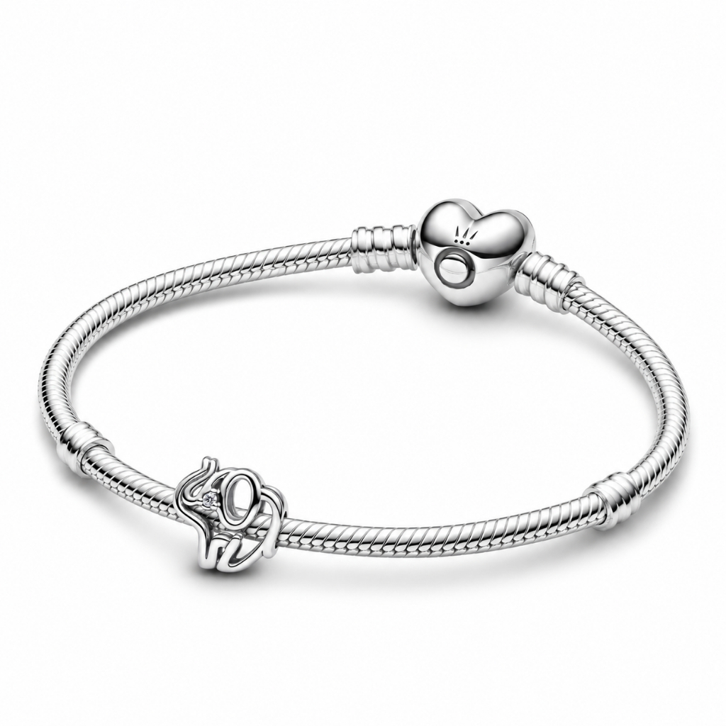 Bộ Vòng Charm Pandora Bước Chân Kiên Định - Pandora Moments Heart Bracelet & Openwork Elephant Charm Set