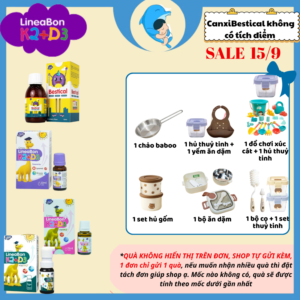 LineaBon/Canxi Bestical hỗ trợ hấp thụ canxi, phát triển chiều cao giúp bé khỏe mạnh MECAHEO