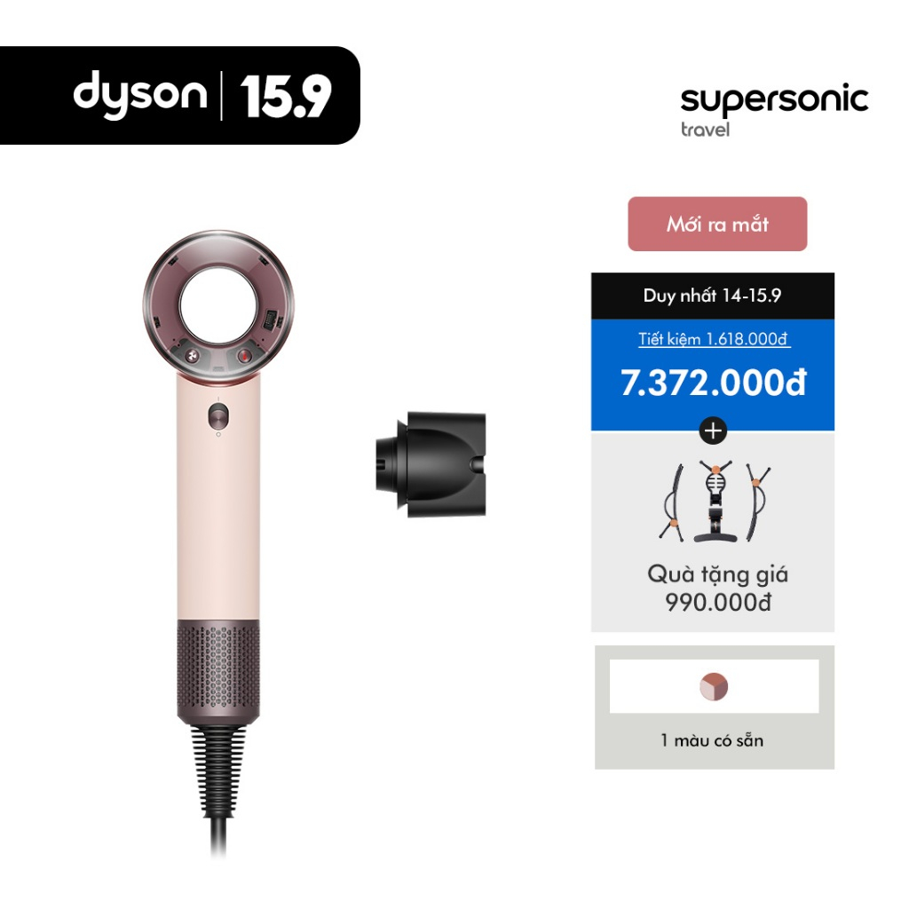 [14-15.9 | TẶNG BỘ KẸP TẠO KIỂU 990K] Máy sấy tóc Dyson Supersonic ™ Travel HD19