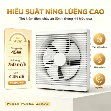 Quạt hút Quạt hút gắn tường, quạt hút âm trần: Cổ đứng, cổ ngang Bảo hành 2 năm