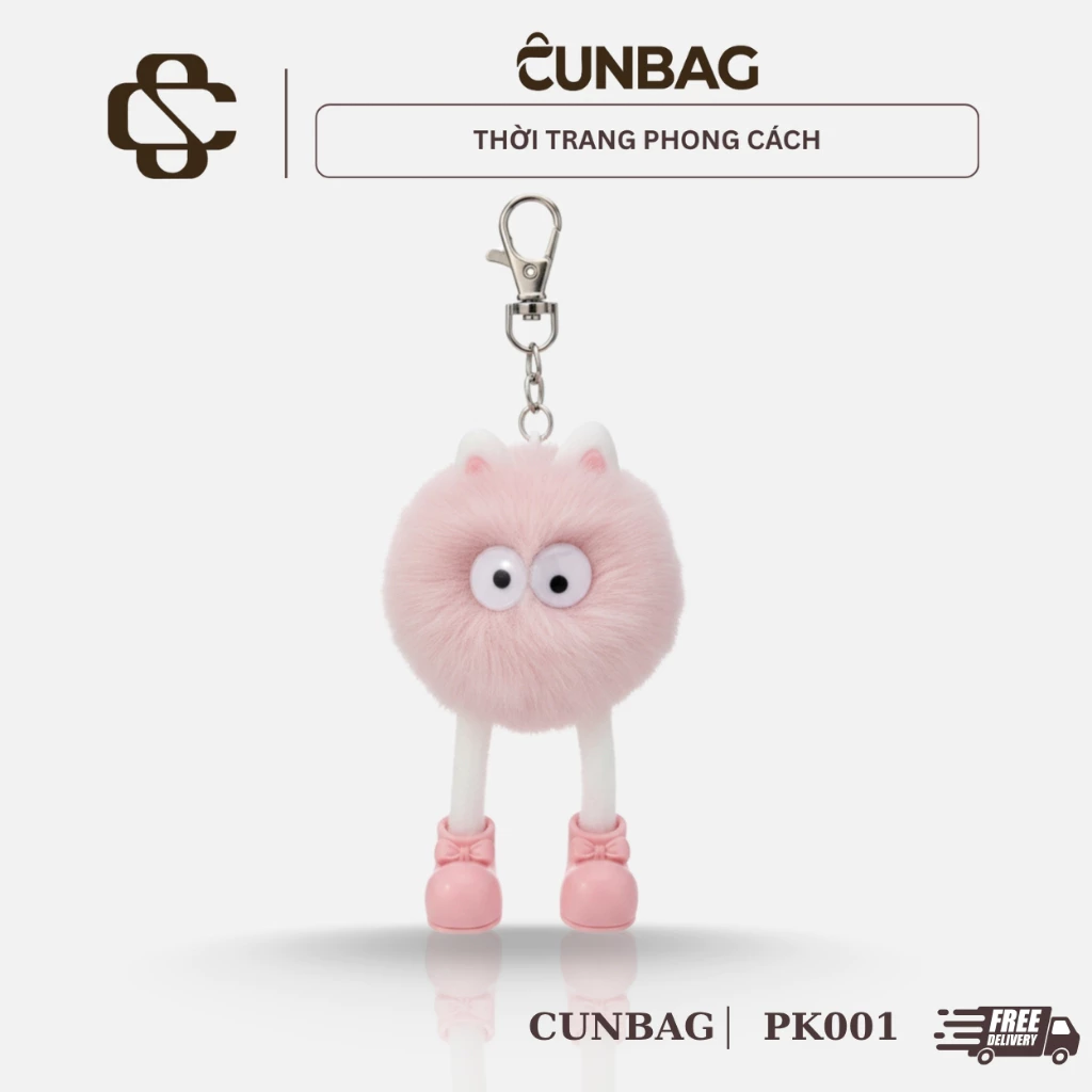 Charm Phụ Kiện Treo Túi Nữ Xinh Tim Nhung PK001
