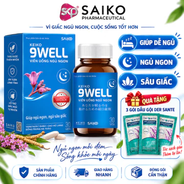 Viên Uống Hỗ Trợ Ngủ Ngon Keiko Nhật Bản - Dễ Ngủ Sâu Giấc, Giảm Lo Âu Stress - Melatonin + GABA - Hộp 30 Viên