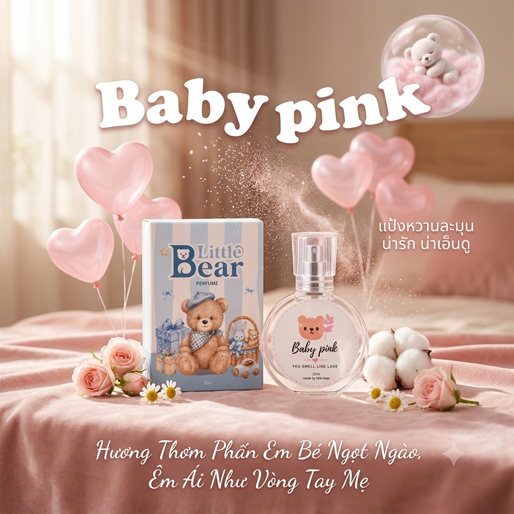 [NEW] [Mua 1 Tặng 1] Nước Hoa LITTLE BEAR Full Size 25ml - Nội Địa Thái Lan Mùi Phấn Em Bé Dịu Nhẹ