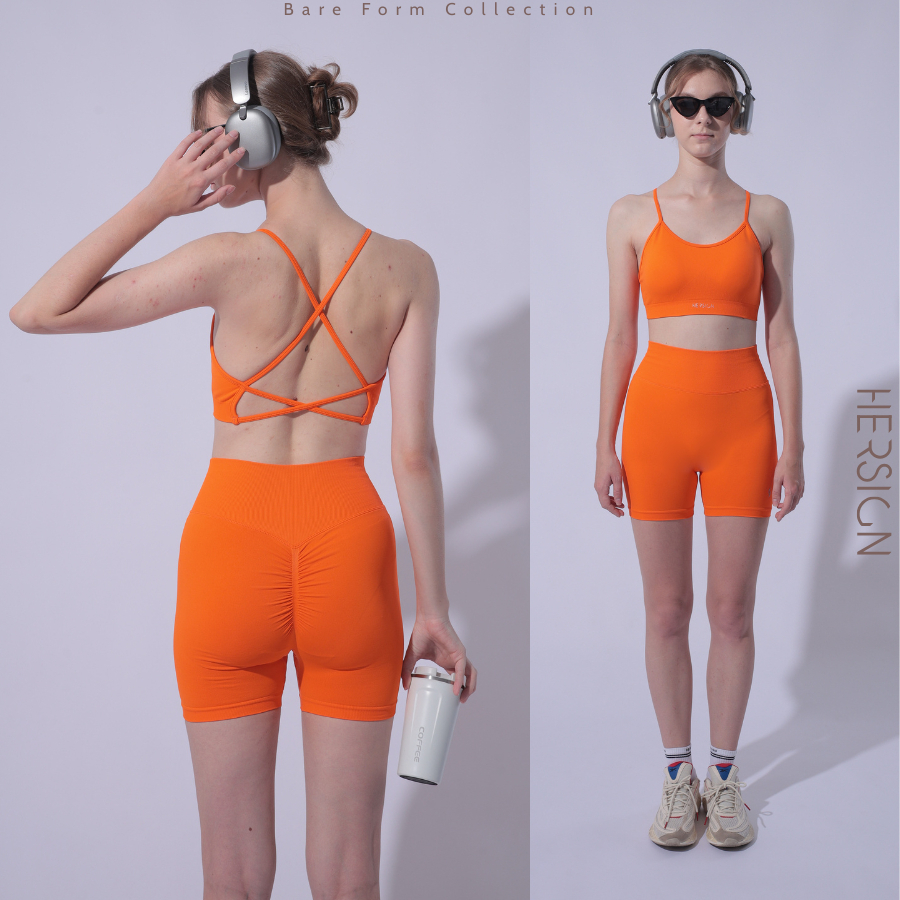 HERSIGN Set đồ tập gym nữ Đồ tập yoga nữ ngắn Bộ đồ thể thao nữ mùa hè SET212 BST HERSIGN Bare Form