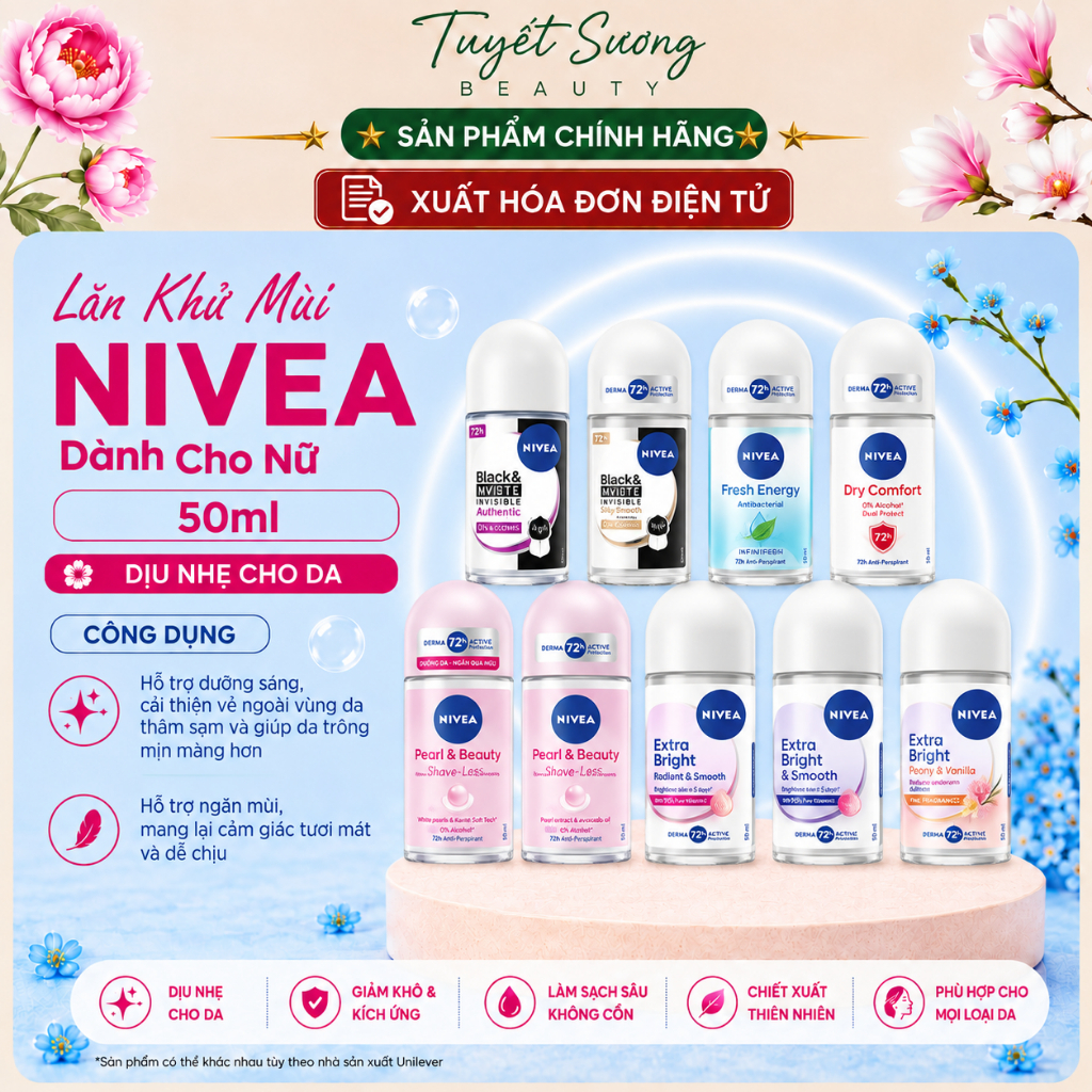 LĂN ngăn mùi NIVEA dành cho Nữ ( 50ml ) CHÍNH HÃNG