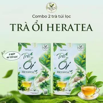 COMBO 2 Hộp Trà Lá Ổi Heratea | 60 Túi Lọc | Lá Ổi, Cỏ Ngọt, Hạt Ý Dĩ, Giảo Cổ Lam | Thủy Duyên - Thiên Mộc Trà