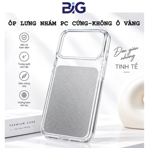 Ốp Lưng BIG Chính Hãng Cao Cấp, Trong Suốt Không Ố Vàng, Lưng Nhám Chống Trơn, Khoe Trọn Màu Máy từ 12-18 Pro Max