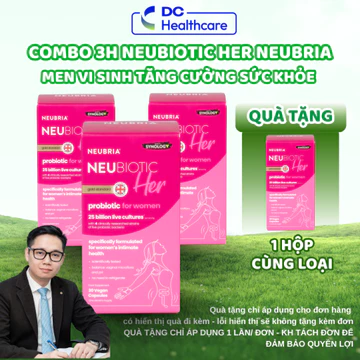 COMBO 3H Men Vi Sinh 25 Tỉ Lợi Khuẩn Neu Her Neubria Neubiotic Her - Bổ Sung Lợi Khuẩn (Hộp 30 Viên)