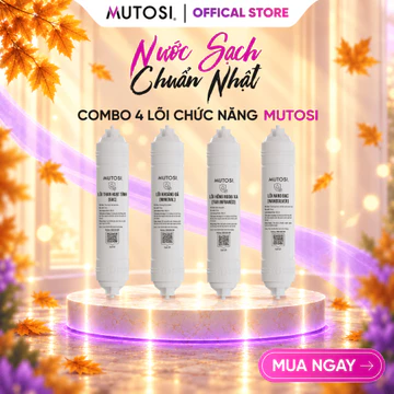 Combo 4 Lõi Lọc Nước Chức Năng MUTOSI TKNH - Lõi T33/GAC, Khoáng Đá, Hồng Ngoại Xa, Nano Bạc