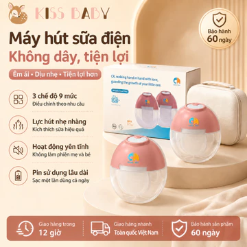 KISS BABY Máy Hút Sữa Bằng Điện Có Thể Đeo Được, 3 chế độ 9 bánh răng Cầm Tay, Rảnh Tay, Không Đau, Thích Hợp Cho Con Bú