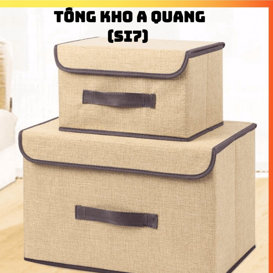 (COMBO 2) Hộp Vải Đựng Đồ, Đựng Quần Áo, Đồ Lót Gấp Gọn - Thùng Đựng Đa Năng Có Nắp Đậy 3665