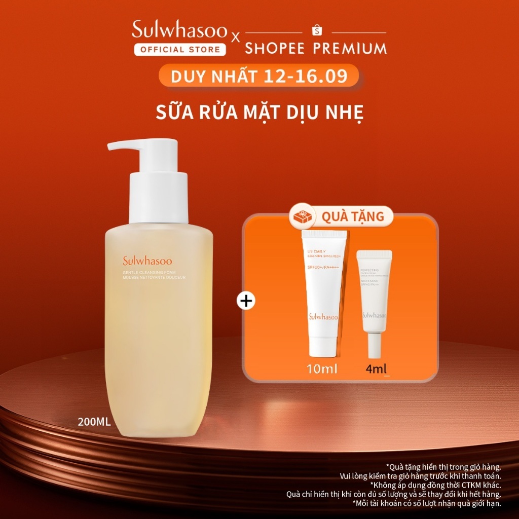 Sữa Rửa Mặt Tạo Bọt Dưỡng Ẩm Làm Sạch Dịu Nhẹ Sulwhasoo Gentle Cleansing Foam 200ml