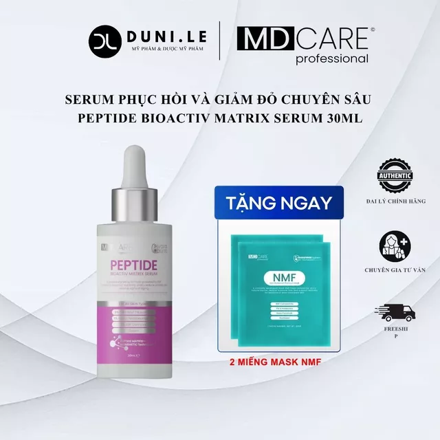 Serum Peptide Phục Hồi Đa Tầng Và Giảm Đỏ Chuyên Sâu MD CARE Peptide Bioactiv Matrix Serum 30ml | Duni Le