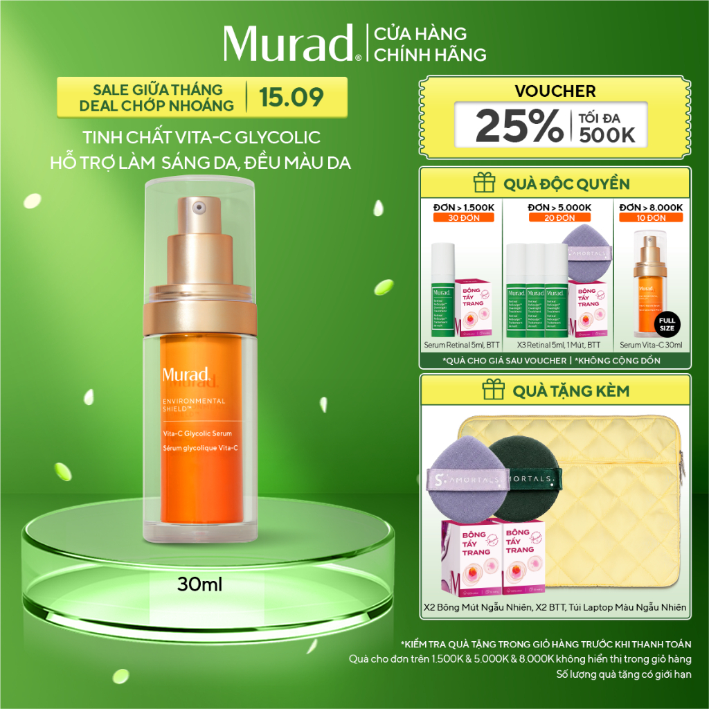 Tinh chất hỗ trợ sáng da, làm đều màu da Murad Vita-C Glycolic Serum 30ml