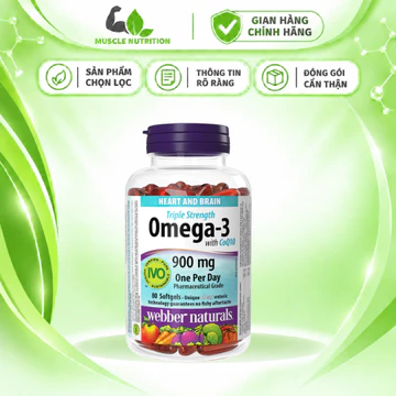 Webber Omega-3 900 mg + CoQ10 100 mg – Công Thức EPA, DHA Và Coenzyme Q10 Hỗ Trợ Tim Mạch, Não Bộ