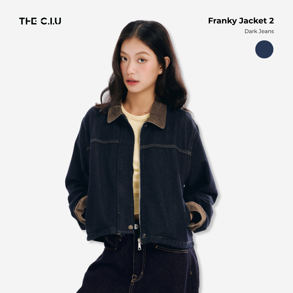 [SIGNATURE] Áo khoác denim nữ phối cổ nhung THE C.I.U, áo jacket jeans dáng rộng basic tay dài – Franky Jacket