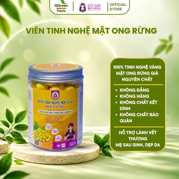 Viên nghệ mật ong bhnong, mật hoa dừa, viên tinh nghệ núi sữa ong chúa đẹp da tăng cường sức khỏe bhnong