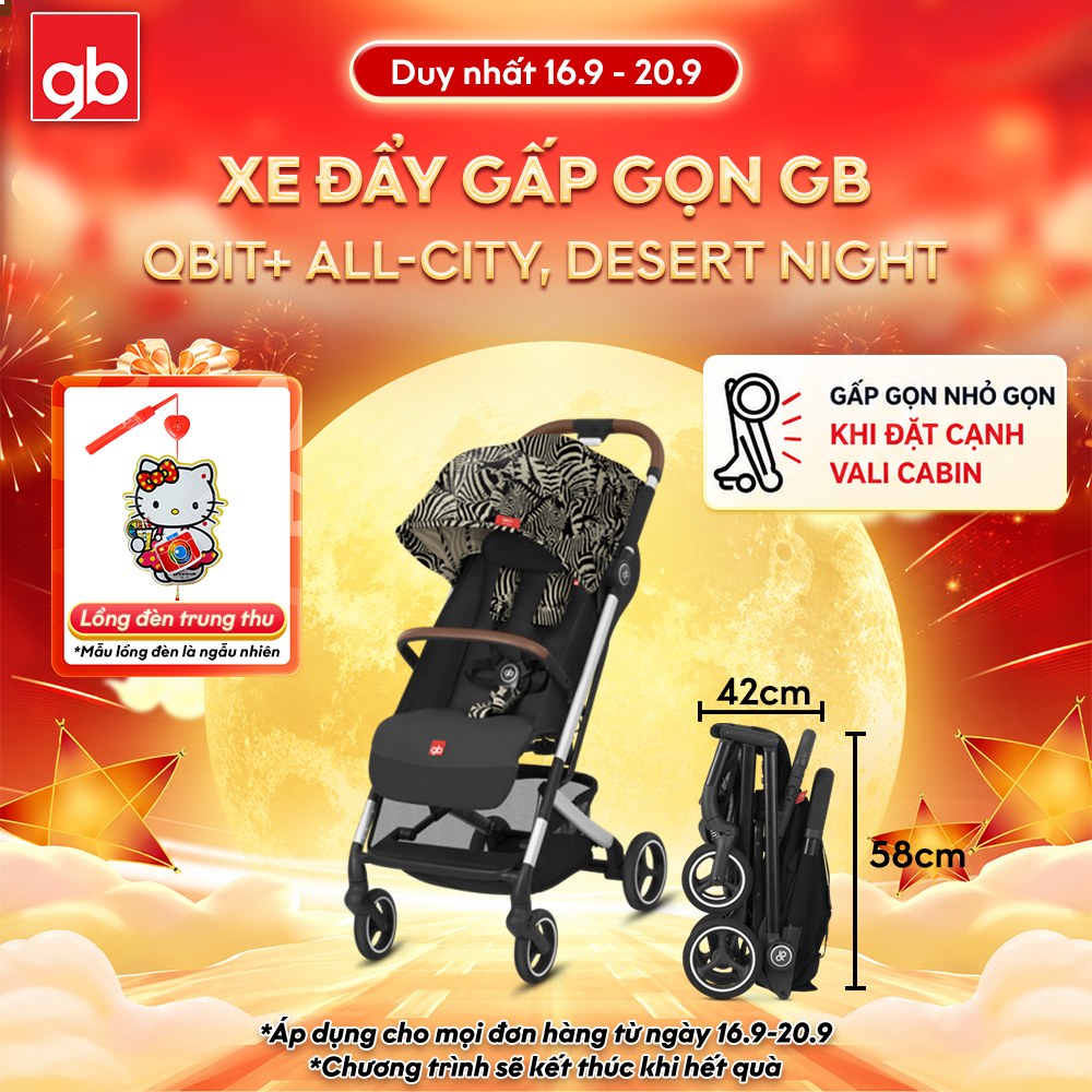 Xe đẩy gấp gọn nhất thế giới GB Qbit All-City Colors Fashion Edition cho bé từ 0-7tuổi, bánh xoay 360°