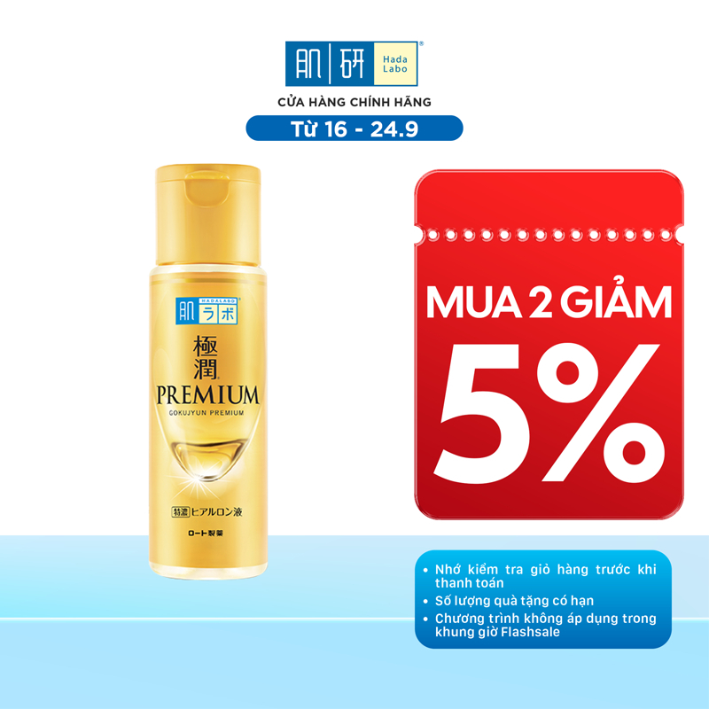 Nước dưỡng ẩm cao cấp, dưỡng da căng mượt Hada Labo Gokujyun Premium Hydrating Lotion 170ml
