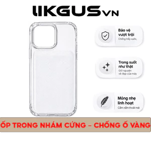 Ốp Trong Suốt Lưng Nhám Chống Ố Vàng BIG Siêu Mỏng Lưng Cứng Viền Cứng Dùng Cho IP 12 Đến 18 ProMax