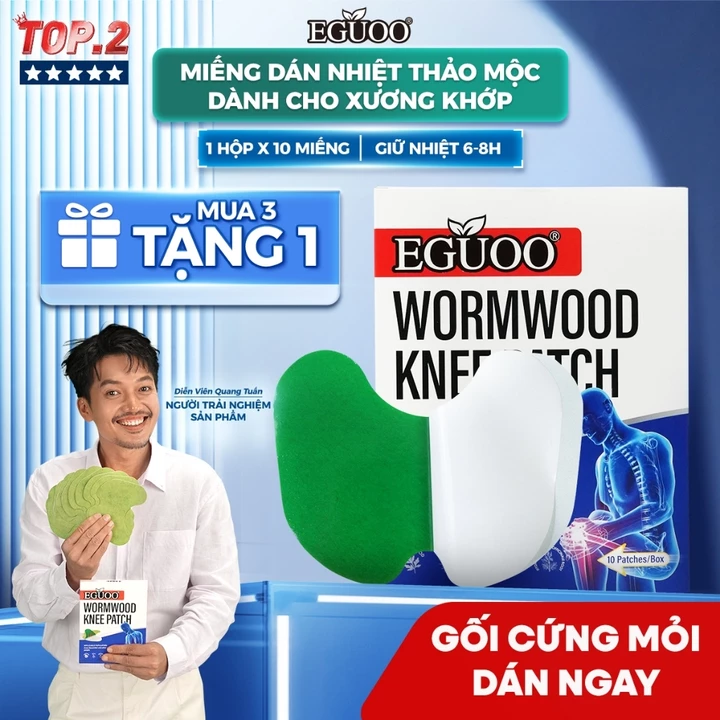 Miếng Dán Hỗ Trợ Giảm Đau Đầu Gối, Tê Mỏi, Giúp Làm Dịu Cơn Đau Thảo Mộc EGUOO - 1Hộp 10 Miếng