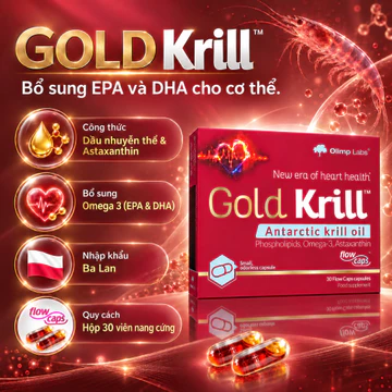 Viên uống GOLD KRILL - Olimp Labs nhập khẩu chính hãng - Omega 3 dầu nhuyễn thể - Bổ sung EPA và DHA
