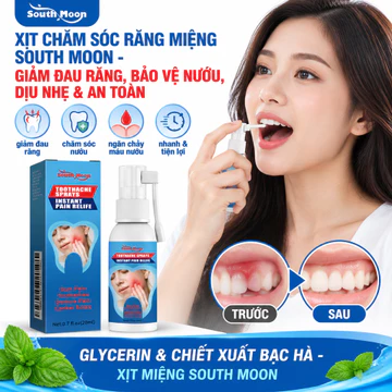 South Moon Xịt Giảm Đau Răng Tức Thì 20ml, Giảm Nhức Răng, Viêm Nướu, Loét Miệng, Đau Hàm Giả, Dùng Ngay Là Hết Đau