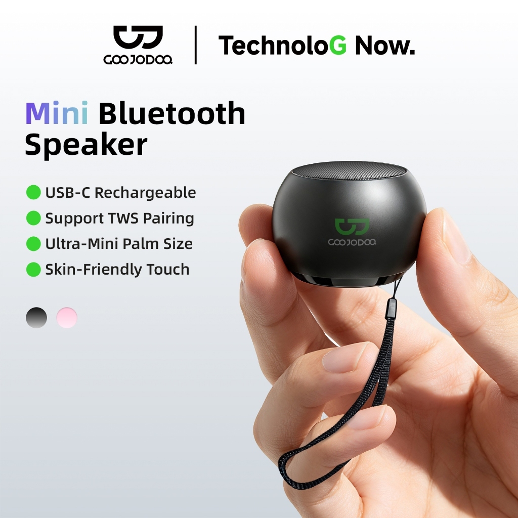 Loa Mini Bluetooth GOOJODOQ Nhỏ Gọn Bỏ Túi, Dây Đeo Tiện Lợi, Ghép Đôi TWS Stereo, Pin 4-6 Giờ