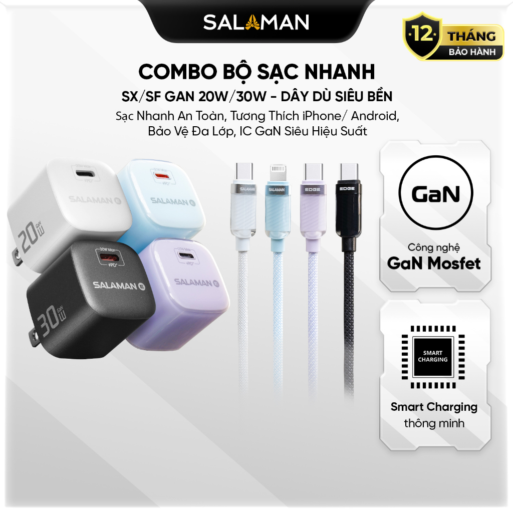 Sạc dự phòng Salaman Lensmate 10000mAh PD 22.5W, Sạc ko dây, Tích hợp 2 dây TypeC + IP, BH12 tháng – ảnh mô tả chi tiết 1