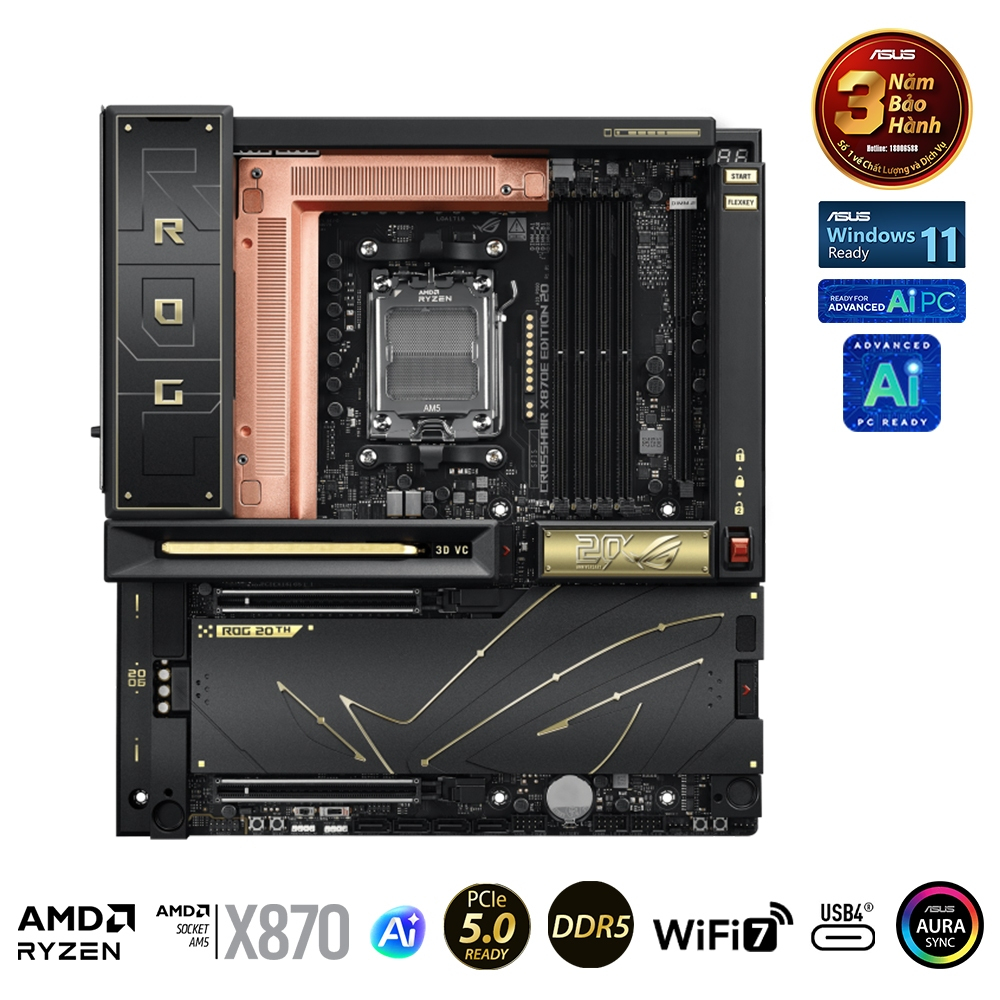 Bo mạch chủ chơi game X870E ASUS ROG CROSSHAIR X870E phiên bản giới hạn EDITION 20 - Hàng Chính Hãng | BigBuy360 - bigbuy360.vn