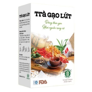 Trà Gạo Lứt Tam Giác Mộc Tâm - được làm từ gạo lứt rang thơm tự nhiên, phù hợp cho những người yêu thích trà từ hạt