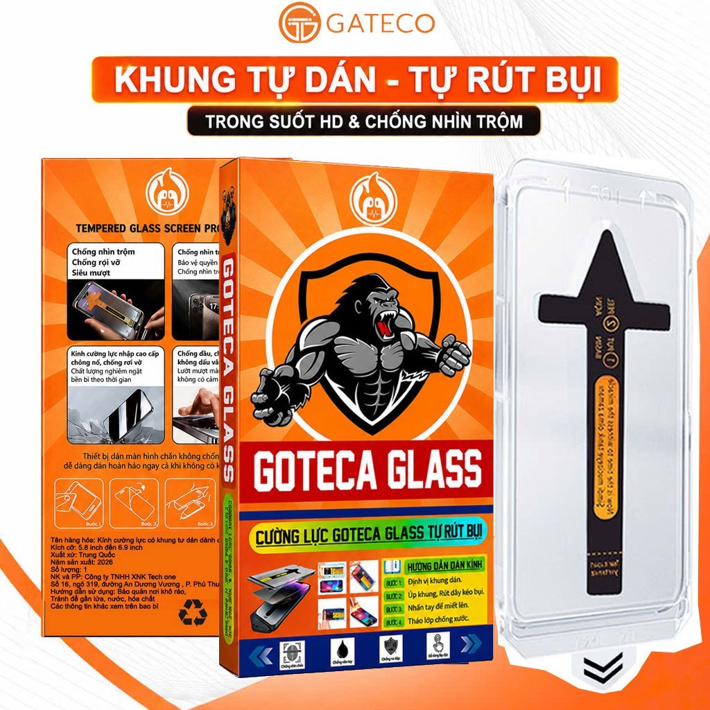 Kính Cường Lực Kingkong Tự Dán tự hút bụi iphone 16Promax 15 ProMax 14ProMax  13 12 Xsmax 11Pro max Xr [HỘP CAM]