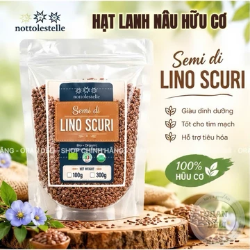 Hạt Lanh Nâu Hữu Cơ Sottolestelle Organic Brown Flax Seeds 100g, 200g, 300g