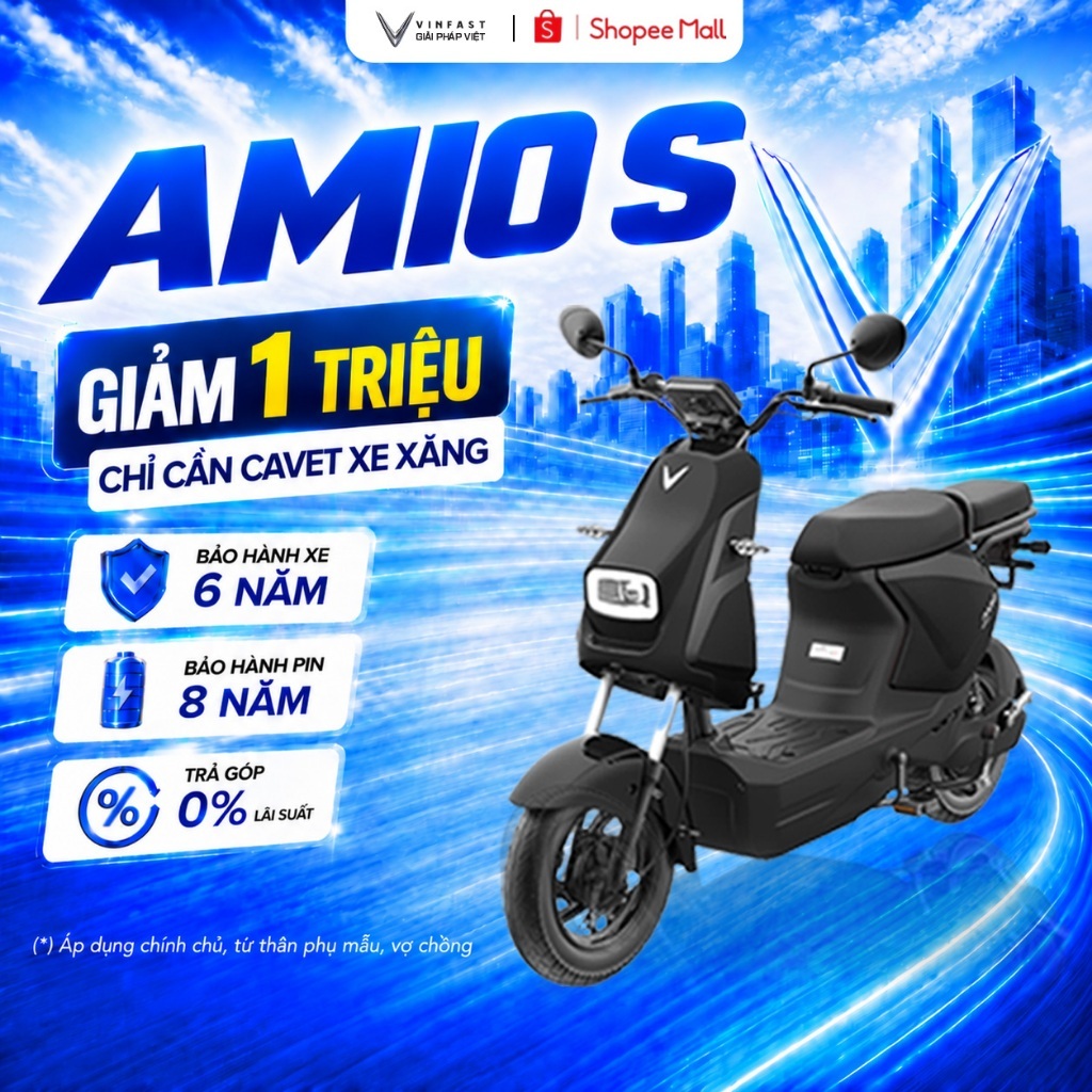Xe máy Điện VinFast AmioS - HSSV Không cần GPLX - Pin LFP | BigBuy360 - bigbuy360.vn