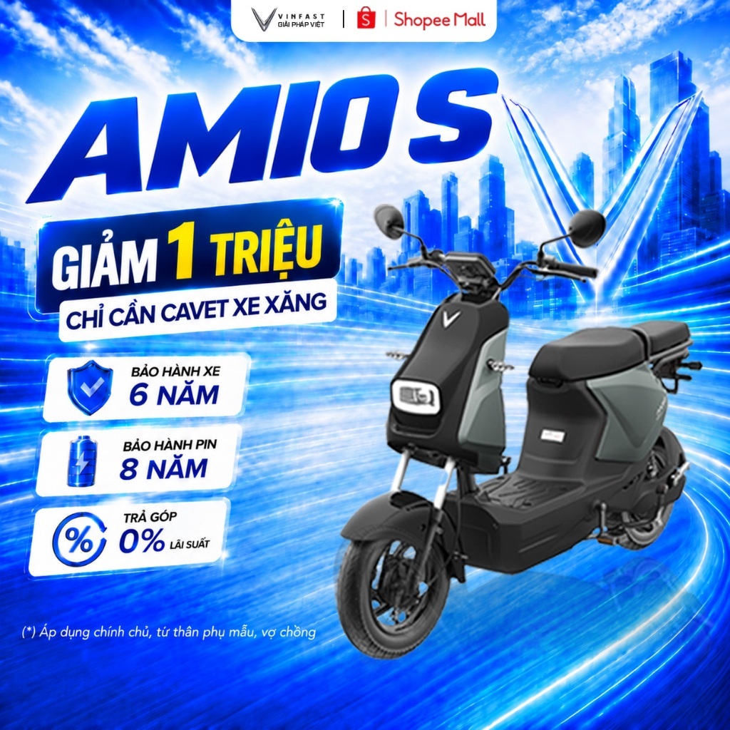 Xe máy Điện VinFast AmioS - HSSV Không cần GPLX - Pin LFP | BigBuy360 - bigbuy360.vn