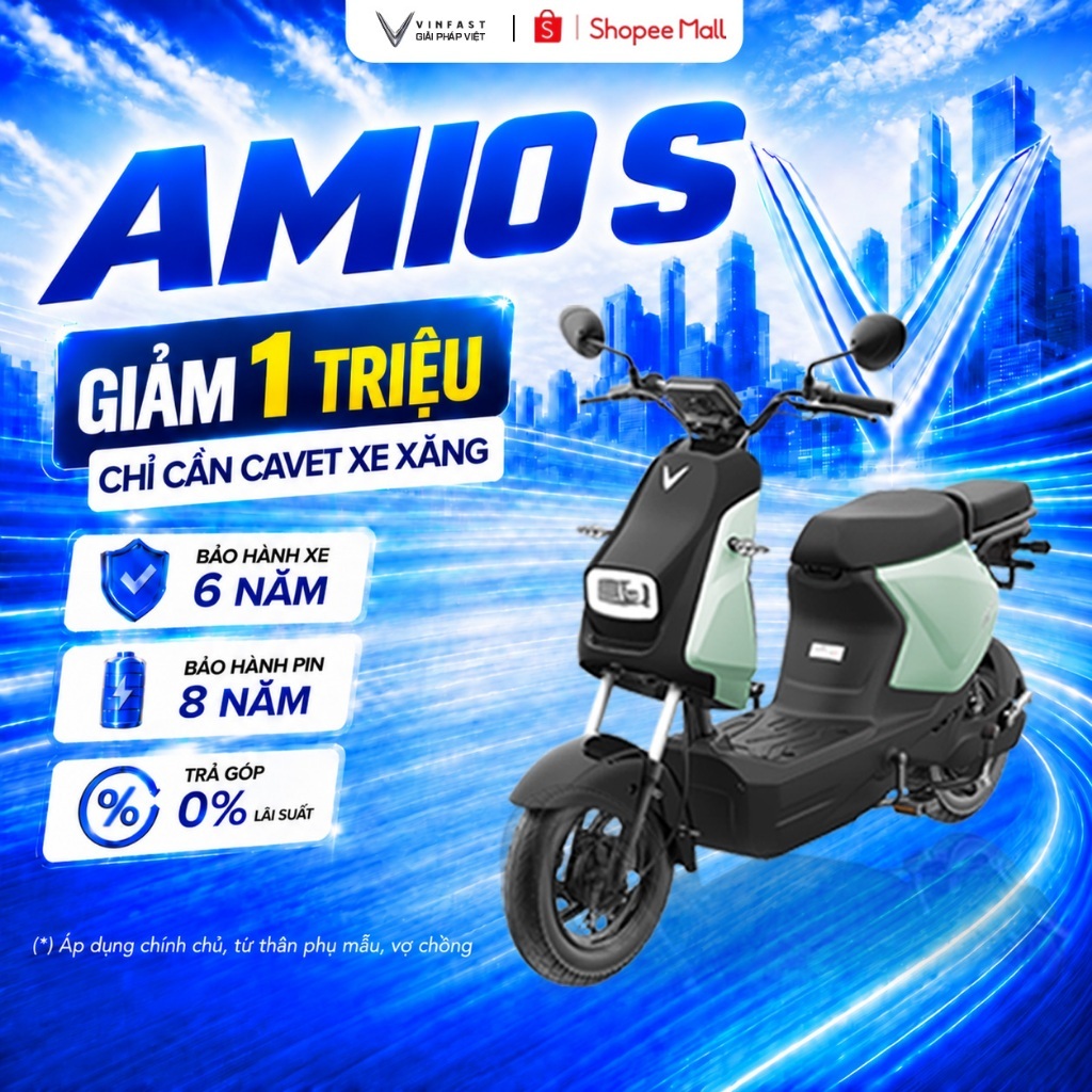 Xe máy Điện VinFast AmioS - HSSV Không cần GPLX - Pin LFP | BigBuy360 - bigbuy360.vn