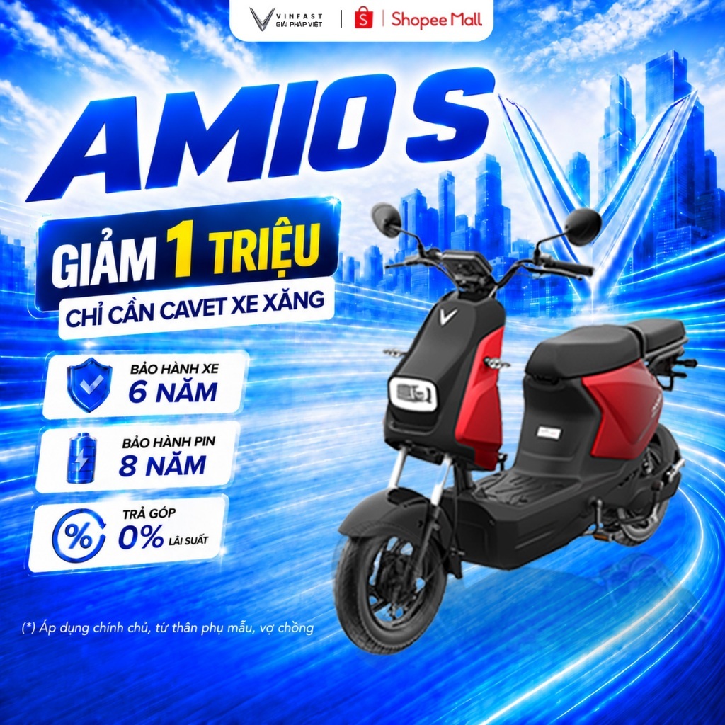 Xe máy Điện VinFast AmioS - HSSV Không cần GPLX - Pin LFP | BigBuy360 - bigbuy360.vn