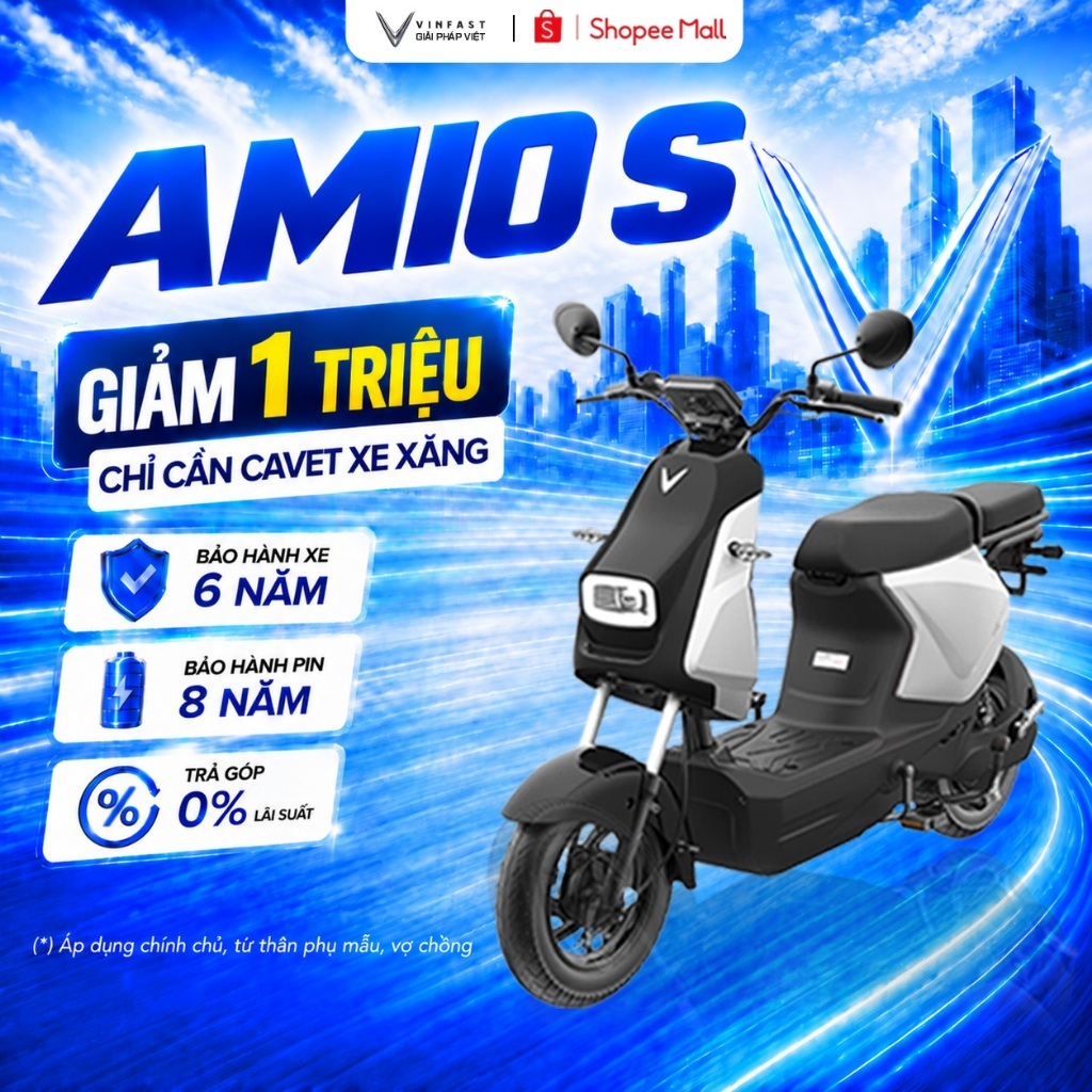 Xe máy Điện VinFast AmioS - HSSV Không cần GPLX - Pin LFP | BigBuy360 - bigbuy360.vn