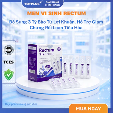 Men vi sinh Rectum 3 Tỷ Bào Tử Lợi Khuẩn – Hỗ Trợ Giảm Rối Loạn Tiêu Hóa, Phân Sống Do Loạn Khuẩn