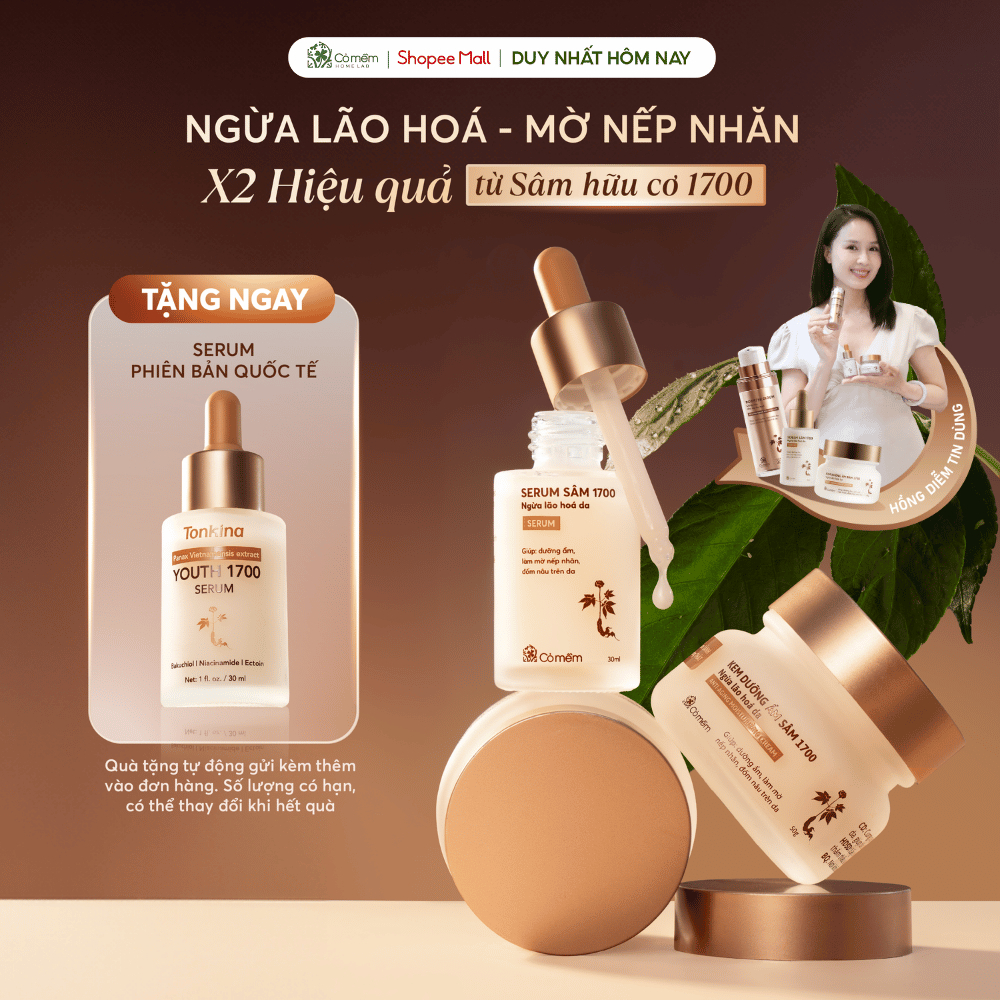 [MUA 2 TẶNG 1]Combo 2 Bước Chuyên Sâu Sâm 1700 Cấp Ẩm Ngừa Lão Hoá Da Cỏ Mềm