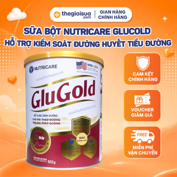 Sữa Bột Nutricare GluGold Hỗ Trợ Kiểm Soát Đường Huyết Cho Người Tiểu Đường 850g - Chính hãng Thế Giới Sữa