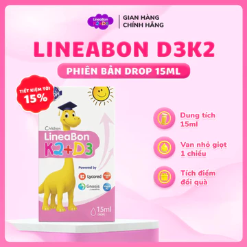 LineaBon K2+D3 15ML - Vitamin D3, K2 Hỗ Trợ Hấp Thu Canxi Cho Bé