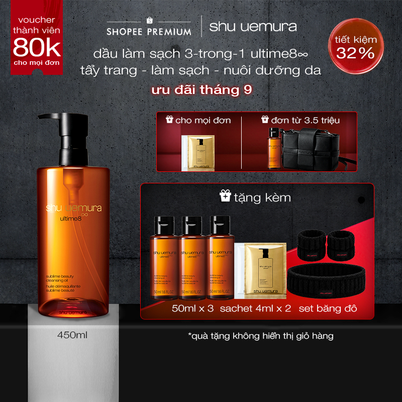  dầu làm sạch cao cấp shu uemura ultime8∞ cleansing oil 450ml giúp nuôi dưỡng phục hồi