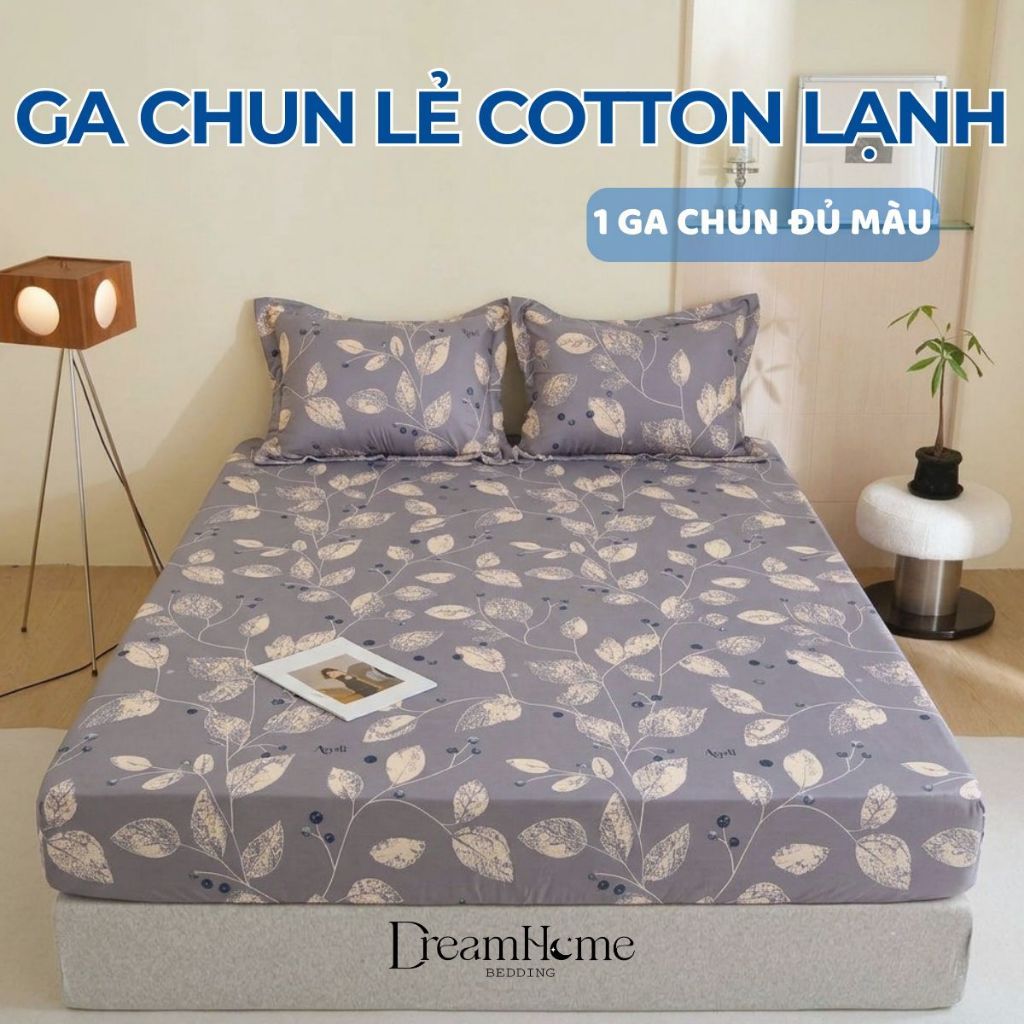 Ga Giường Cotton Lạnh Mềm Mát Đủ Size Nệm, Ga Bo Chun Bọc Vừa Đệm 10 cm, Đặt Được Size Lò Xo - AMELI