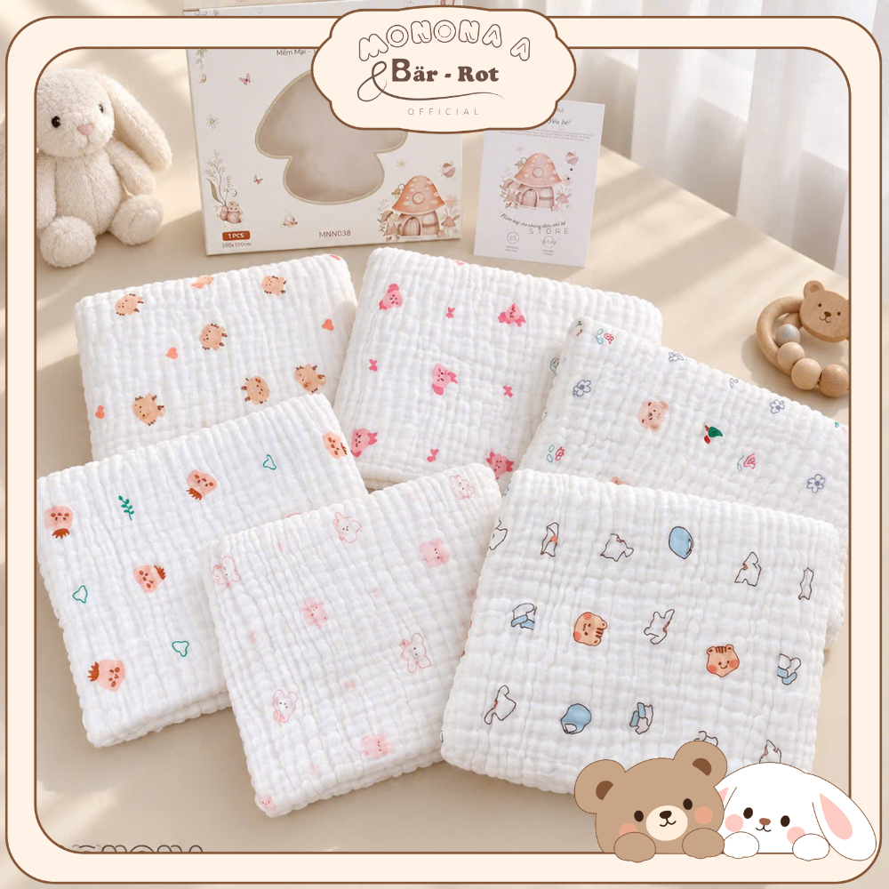Khăn tắm xô 6 lớp Monona siêu mềm, siêu thấm cho bé