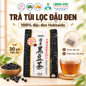 Trà đậu đen Orihiro túi lọc 30 gói - Đậu Đen Hokkaido thơm ngon - hỗ trợ giữ vóc dáng và làm đẹp da