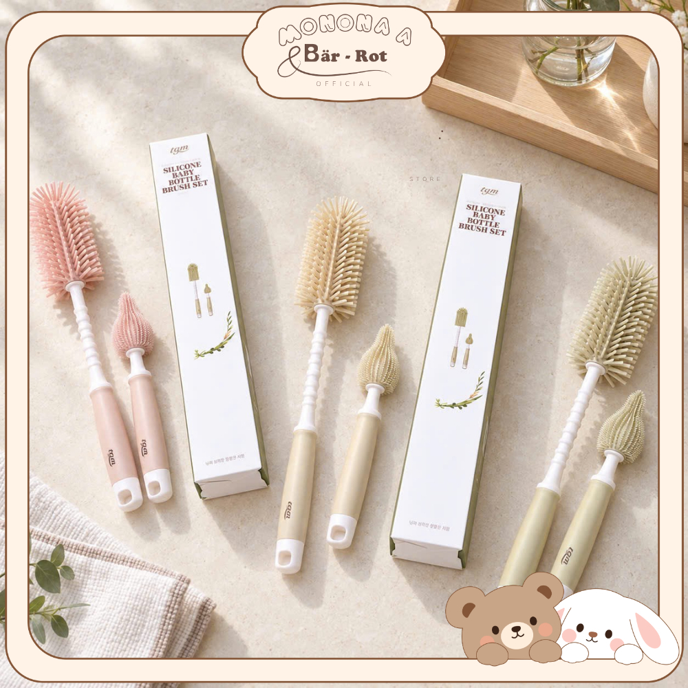Set 3 cọ rửa bình sữa, núm t.i bọt biển TGM chính hãng