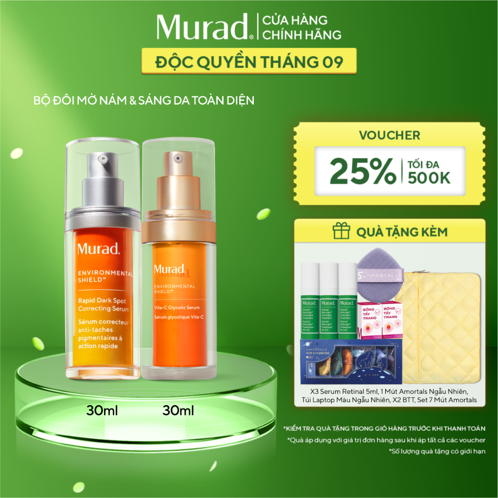 Bộ đôi cải thiện thâm nám Rapid Dark Spot Serum 30ml & làm sáng đều màu da Vita-C Glycolic Serum 30ml